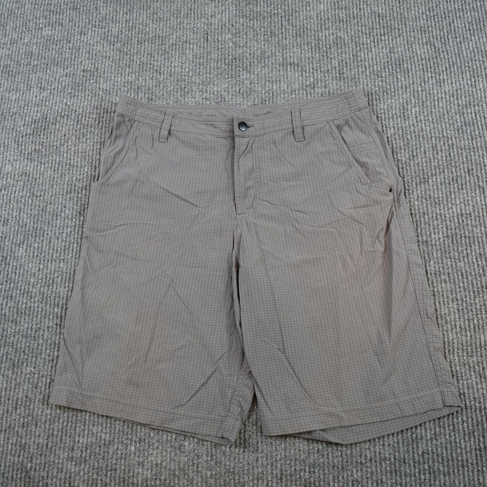 Lululemon Shorts Mens 36 Gray Check Pattern Casual Athletic Pockets Zip Fly
